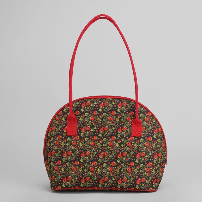 Сумка дорожная, отдел на молнии, наружный карман, цвет жёлтый/хохлома