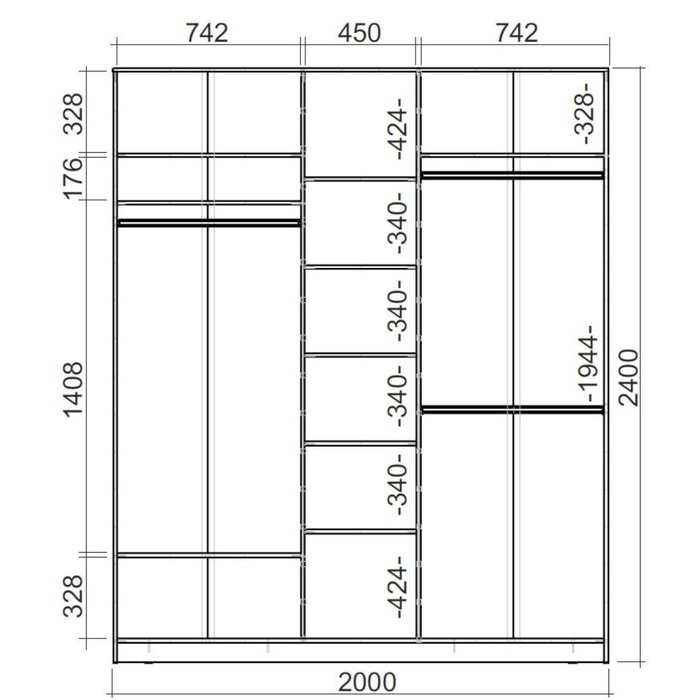 Шкаф-купе Хит-24-20-777 Венге магия, Леопард