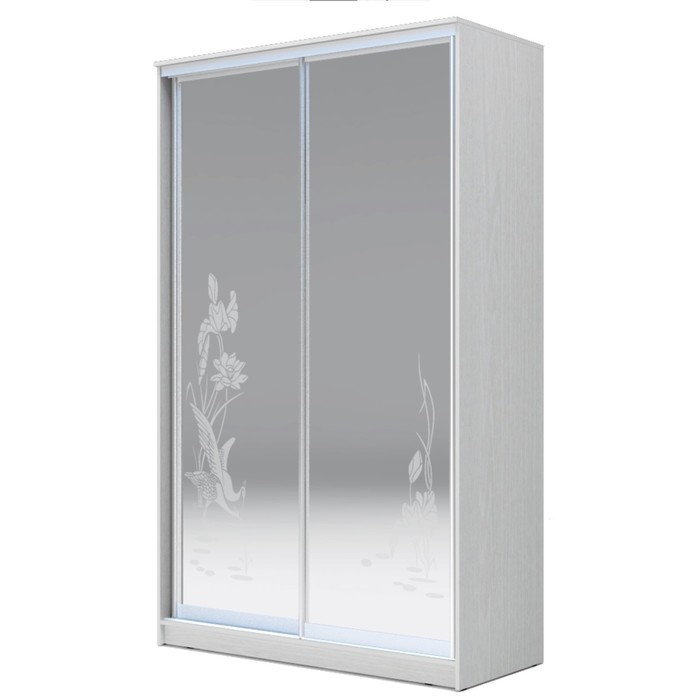 Шкаф-купе Хит-24-12-66 Белый, Цапли