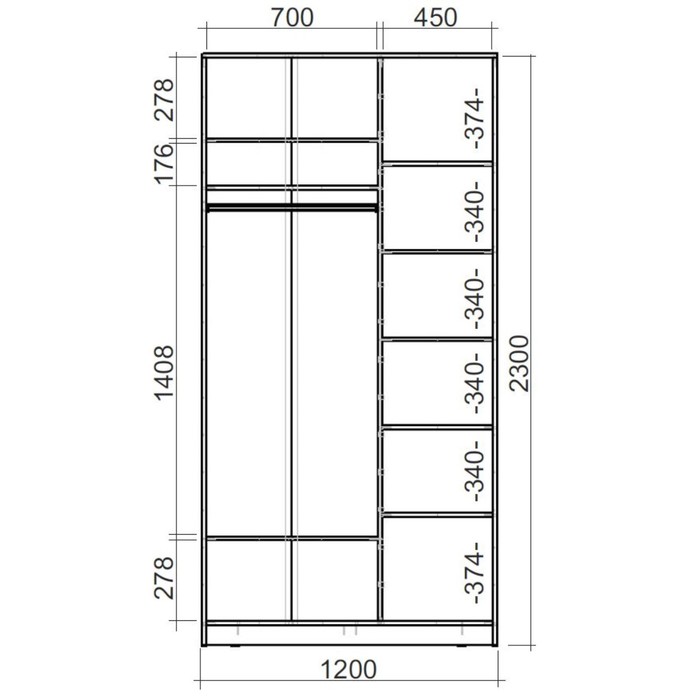 Шкаф-купе Хит-23-12-66 Венге магия, цапли