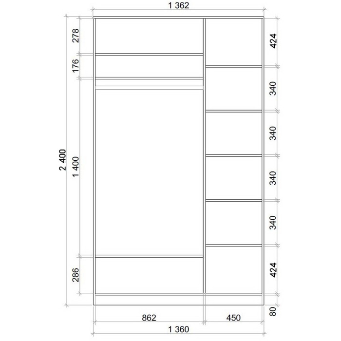 Шкаф-купе Хит-24-14-77 Венге магия, Сакура