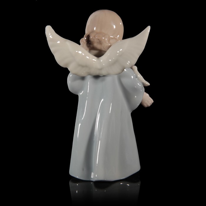 Сувенир керамика "Ангел в голубом платье в веночке и голубем" 13,4х7х5,5 см