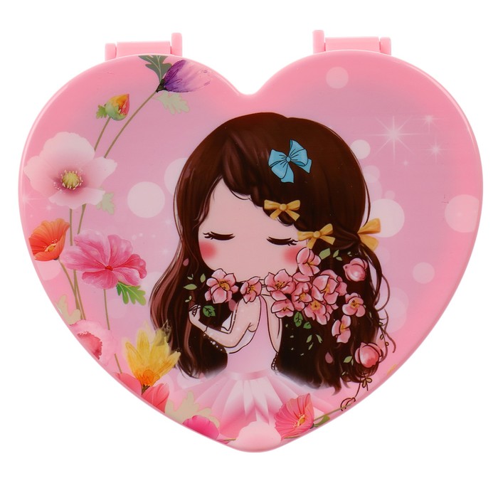 Шкатулка пластик сердце "Малышка в цветах" 5,5х13,5х12 см