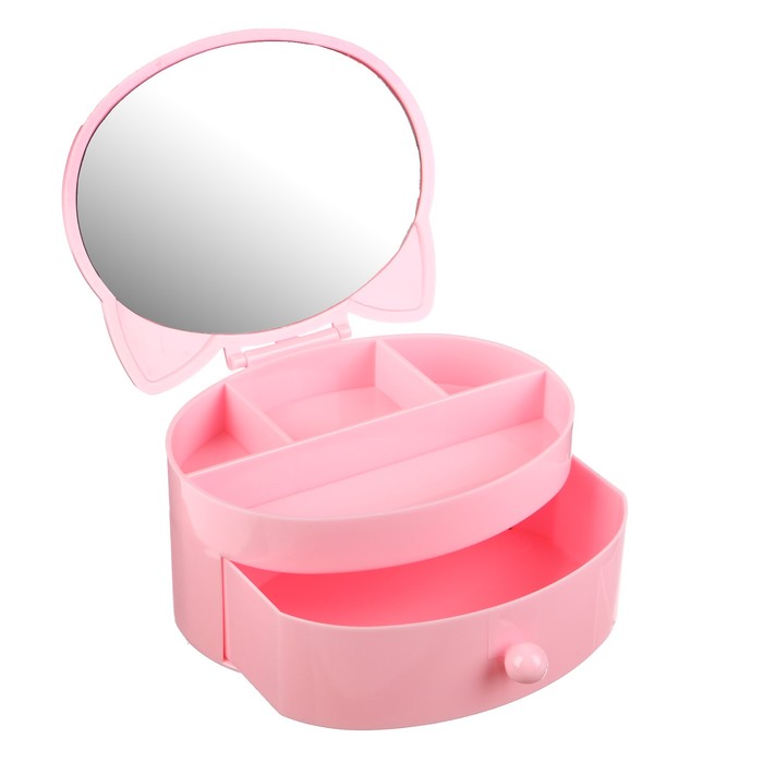 Шкатулка пластик с ящичком "Счастливый зайка" 7,5х15,5х12 см