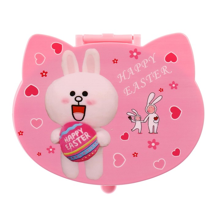 Шкатулка пластик с ящичком "Счастливый зайка" 7,5х15,5х12 см