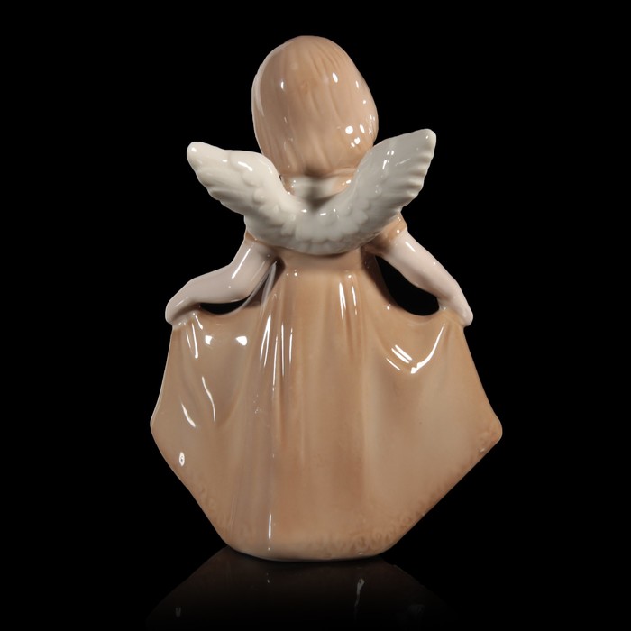 Сувенир керамика "Ангел-девочка в кофейном платье танцует" 14,8х10,5х5 см
