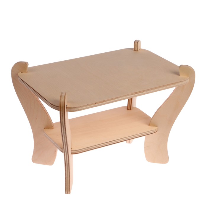 Заготовка из фанеры для декора "Столик/подставка "Дюймовочка" (набор 6 деталей) 30х20х22 см