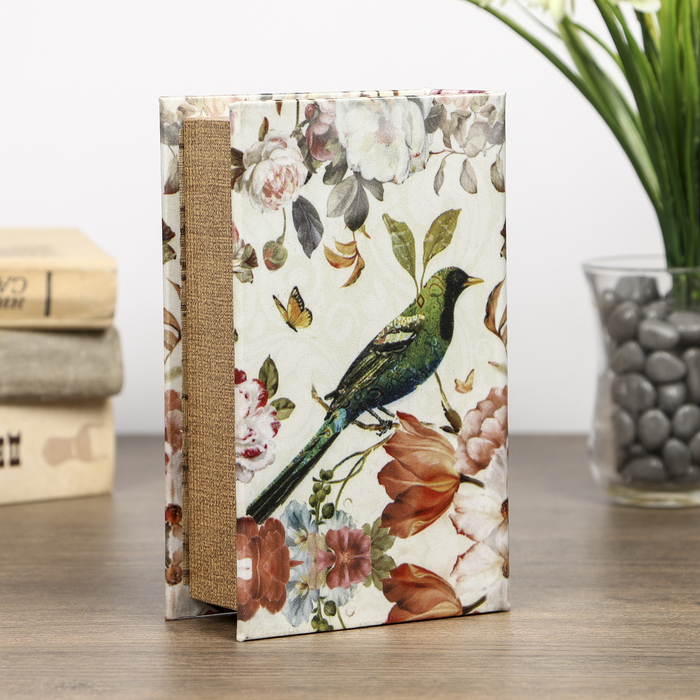 Сейф-книга дерево под шёлк "Певчая птица" 17х11х5 см