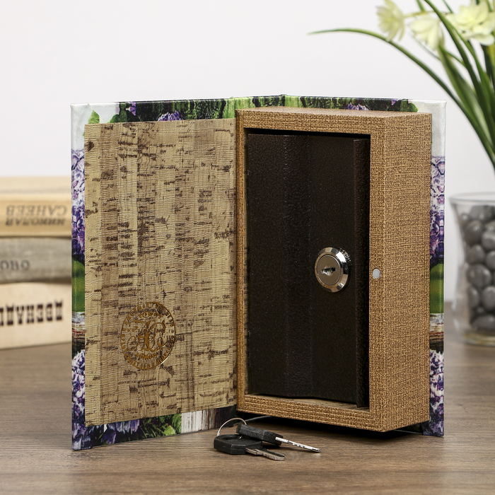 Сейф-книга дерево под шёлк "Птица в сирени" 17х11х5 см