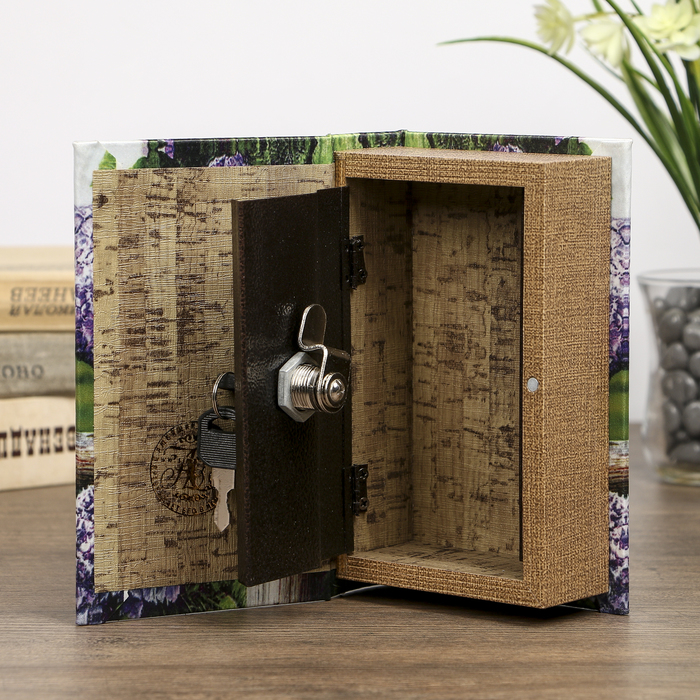 Сейф-книга дерево под шёлк "Птица в сирени" 17х11х5 см