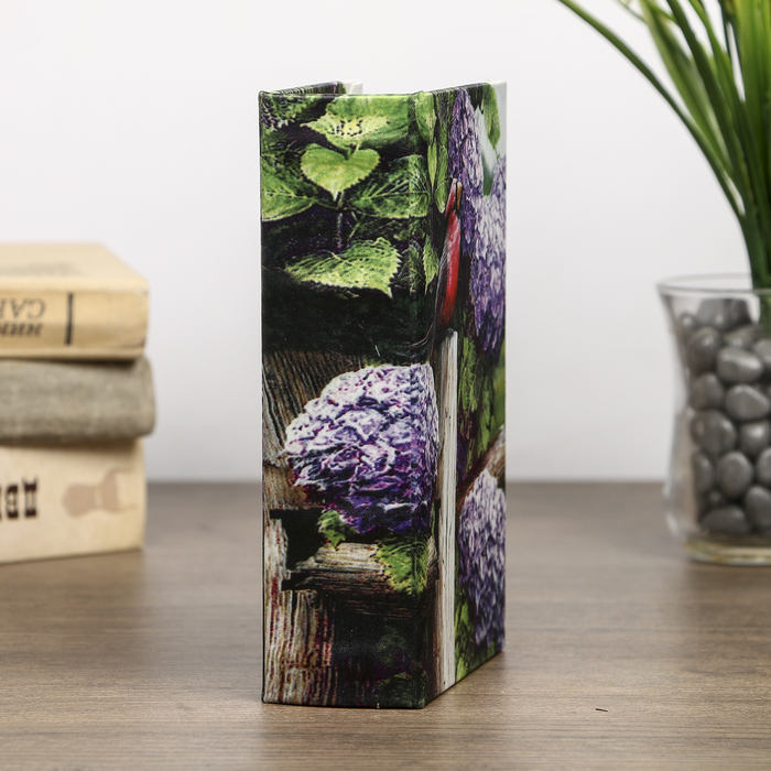 Сейф-книга дерево под шёлк "Птица в сирени" 17х11х5 см