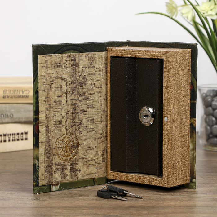 Сейф-книга дерево под шёлк "Кошки у пышного букета" 17х11х5 см