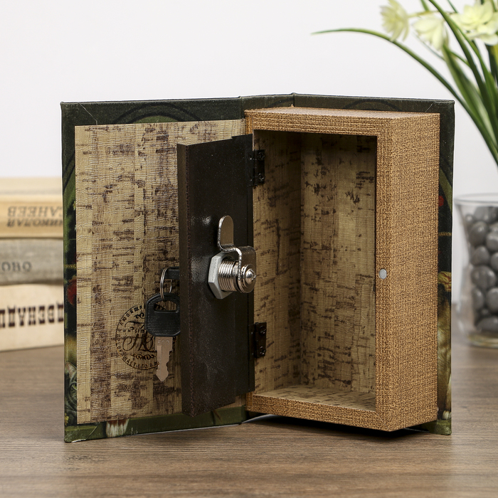 Сейф-книга дерево под шёлк "Кошки у пышного букета" 17х11х5 см