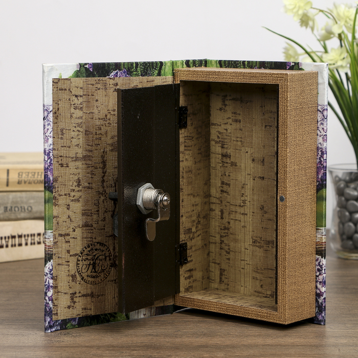 Сейф-книга дерево под шёлк "Птица в сирени" 21х13х5 см