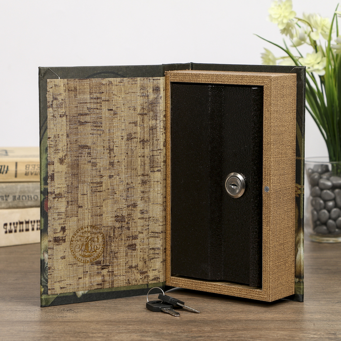 Сейф-книга дерево под шёлк "Кошки у пышного букета" 21х13х5 см