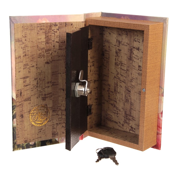 Сейф-книга дерево под шёлк "Маленькая фея в розе" 21х13х5 см