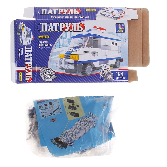 Конструктор «Полицейский автобус», 194 детали