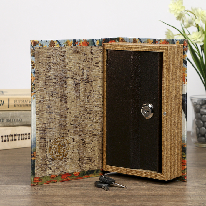 Сейф-книга дерево под шёлк "Осень в парке" 21х13х5 см