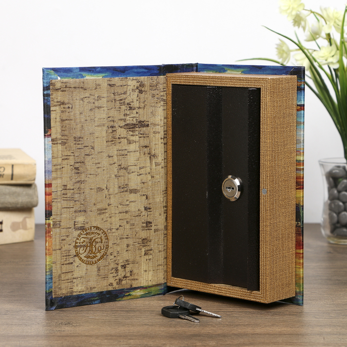 Сейф-книга дерево под шёлк "Парусник на закате" 21х13х5 см