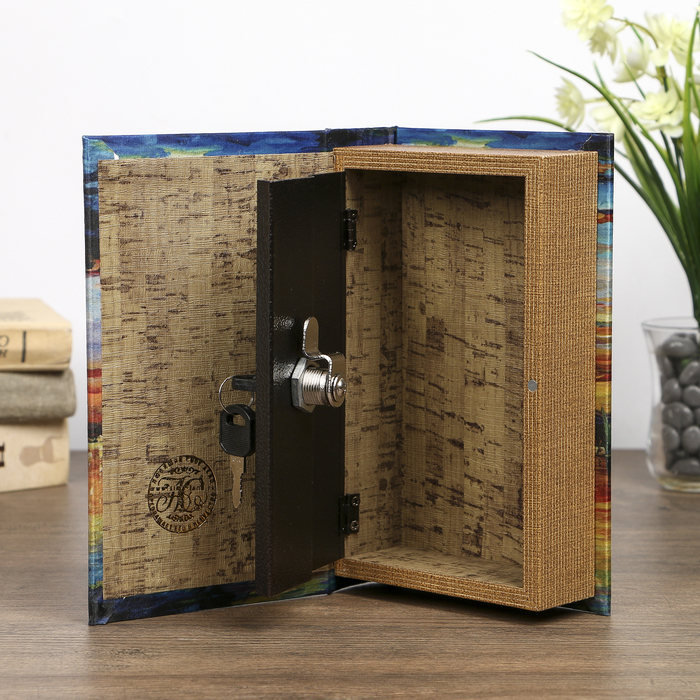 Сейф-книга дерево под шёлк "Парусник на закате" 21х13х5 см