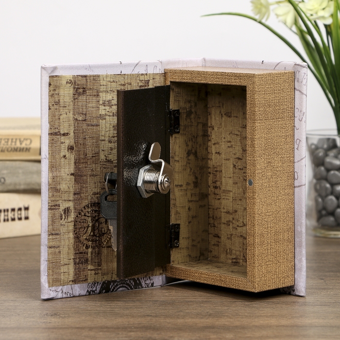 Сейф-книга дерево "Эйфелева башня. Париж" кожзам 17х11х5 см