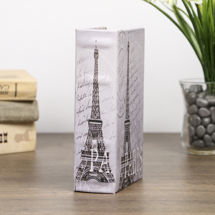 Сейф-книга дерево "Эйфелева башня. Париж" кожзам 17х11х5 см