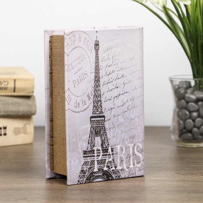 Сейф-книга дерево "Эйфелева башня. Париж" кожзам 17х11х5 см