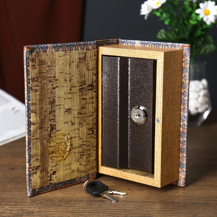 Сейф-книга дерево "Восточный ковёр" кожзам 17х11х5 см