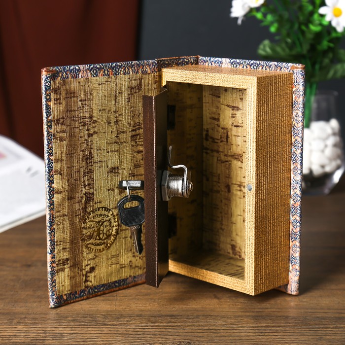 Сейф-книга дерево "Восточный ковёр" кожзам 17х11х5 см