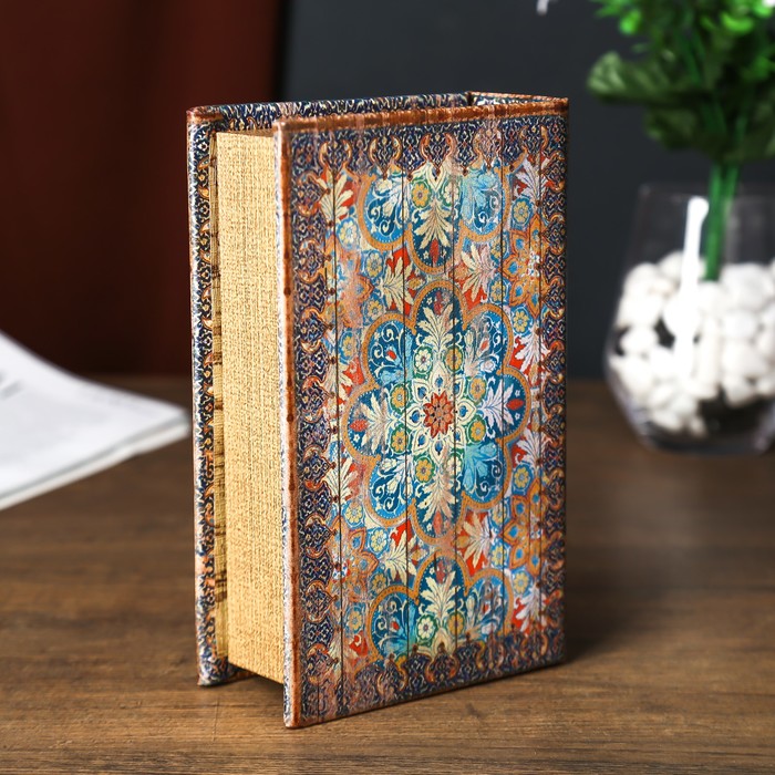 Сейф-книга дерево "Восточный ковёр" кожзам 17х11х5 см