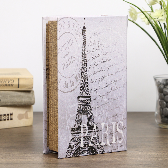 Сейф-книга дерево "Эйфелева башня. Париж" кожзам 21х13х5 см