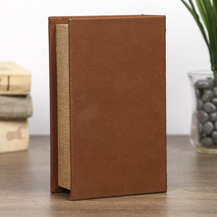 Сейф-книга дерево "Старинные узоры" кожзам под замшу 17х11х5 см