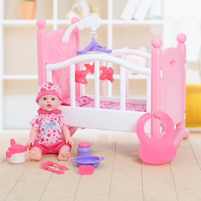 Пупс "Кирюша" с кроваткой и аксессуарами, звуковые функции