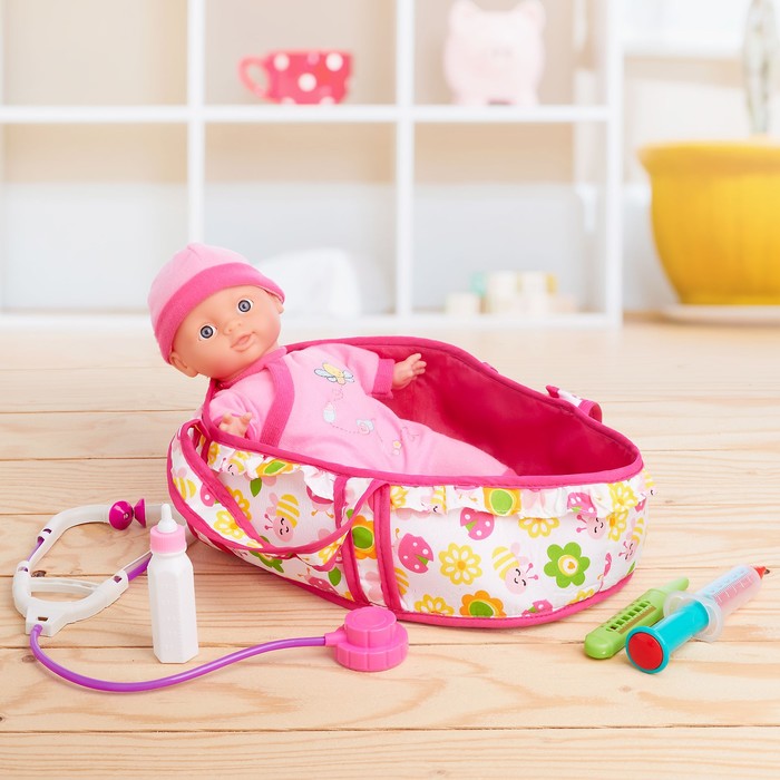 Мягконабивной пупс "Мая" в костюмчике с аксессуарми