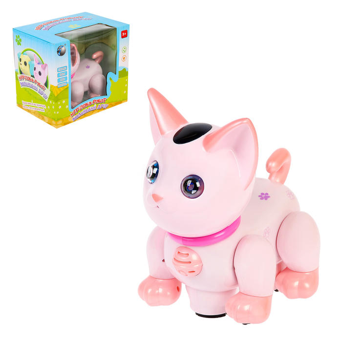 Игрушка "Кошечка", работает от батареек, со световыми и звуковыми эффектами, русский чип