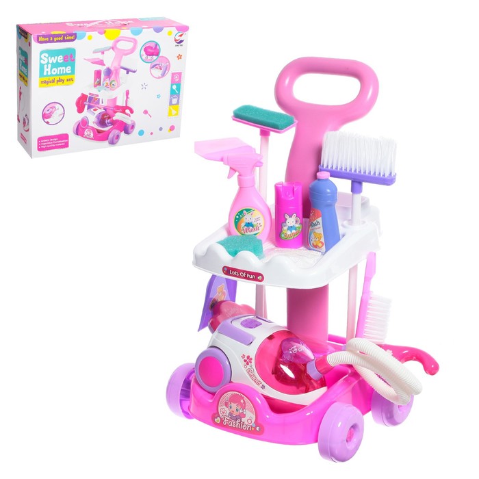 Набор юной хозяюшки "Карамель" в тележке с пылесосом