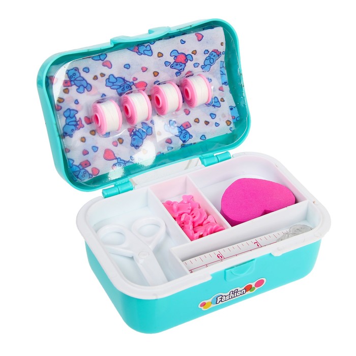 Швейная машина "Карамель" с набором для дизайна одежды и манекеном, цвет мята