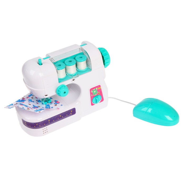 Швейная машина "Карамель" с набором для дизайна одежды и манекеном, цвет мята