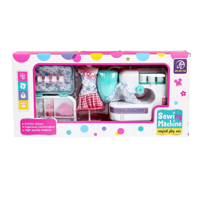 Швейная машина "Карамель" с набором для дизайна одежды и манекеном, цвет мята