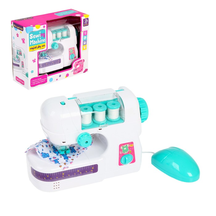 Мини-швейная машина "Карамель" с 3 катушками, цвет мята