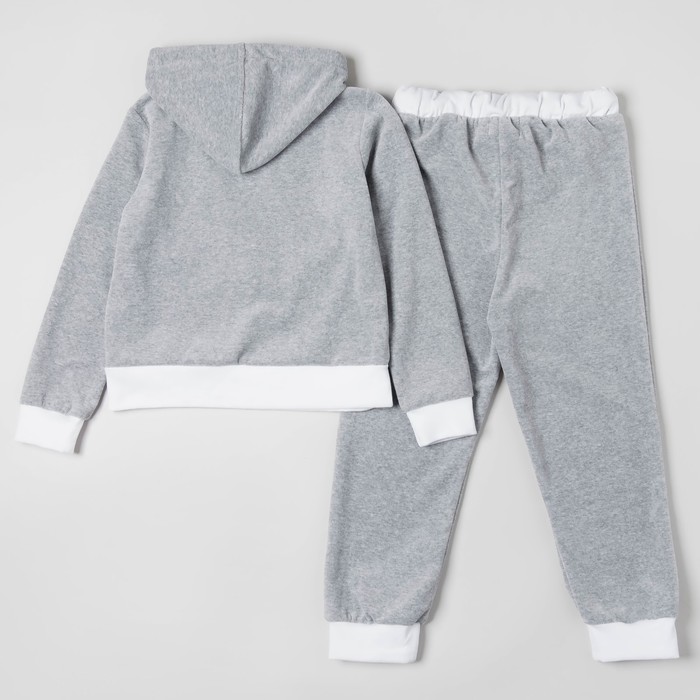 Спортивный костюм из велюра MINAKU, рост 86-92 см, цвет серый