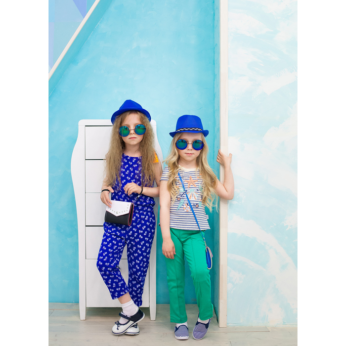 Комбинезон для девочки, рост 122-128 см, цвет синий, принт велосипед