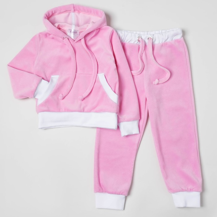 Спортивный костюм из велюра MINAKU, рост 110-116 см, цвет розовый