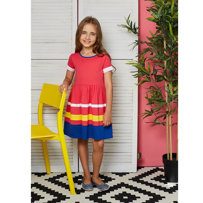 Платье для девочки, рост 98-104 см, цвет малиновый