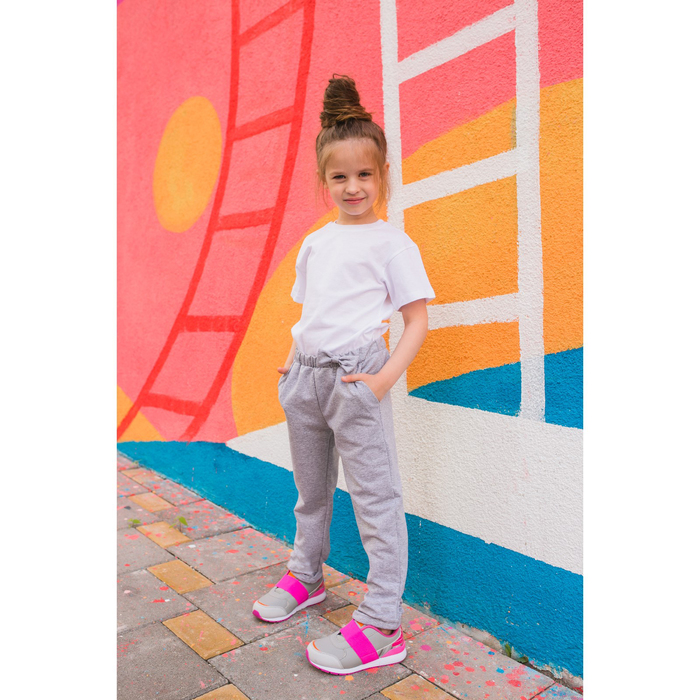 Брюки для девочки MINAKU "Бантик", рост 122-128 см, цвет серый