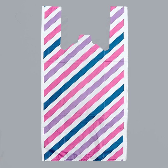 Пакет "Параллели", полиэтиленовый майка, 40 х 80 см, 22 мкм