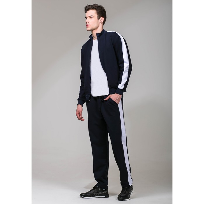 Костюм спортивный с лампасами мужской MINAKU, размер 48, цвет тёмно-синий