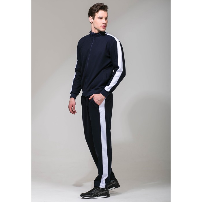 Костюм спортивный с лампасами мужской MINAKU, размер 52, цвет тёмно-синий