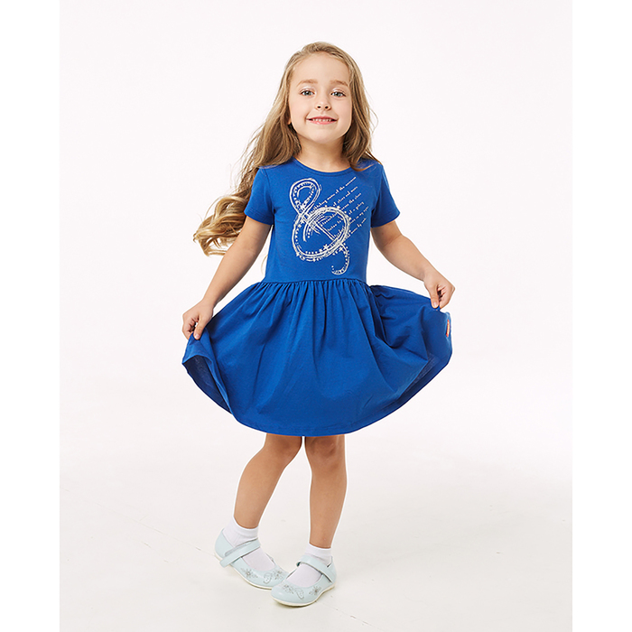 Платье для девочки, рост 98-104 см, цвет синий