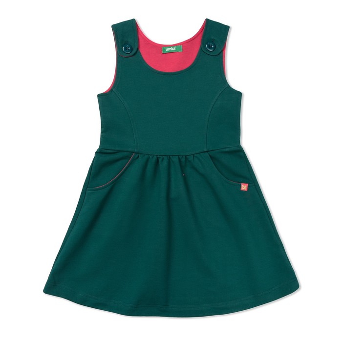 Сарафан для девочки, рост 134-140 см, цвет изумрудный